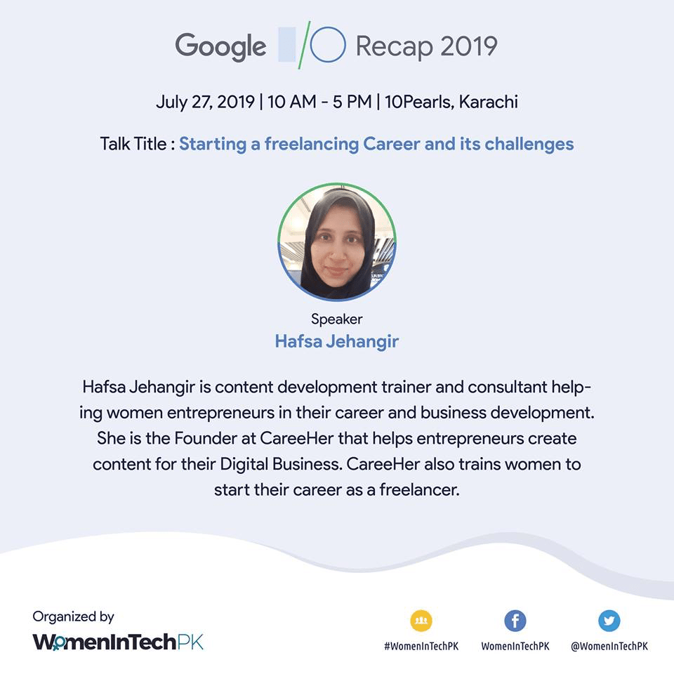 Google I/O Recap 2019 | #WomeninTechPK - Ticket Wala