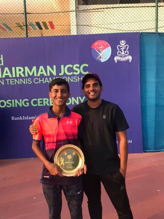 Hamid Israr Trained At Shamsi Tennis Academy winning a trophy | TicketWala.pk
