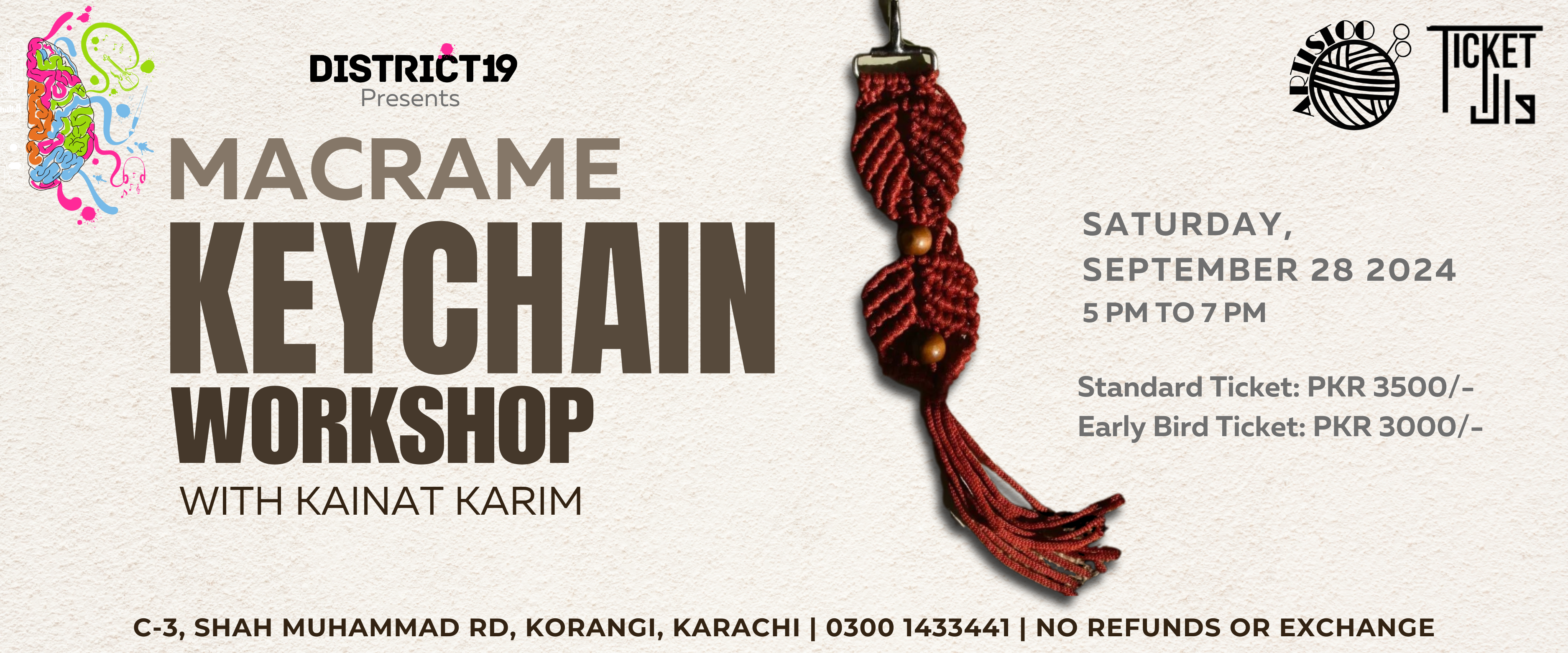 Macrame Keychain Workshop at District 19