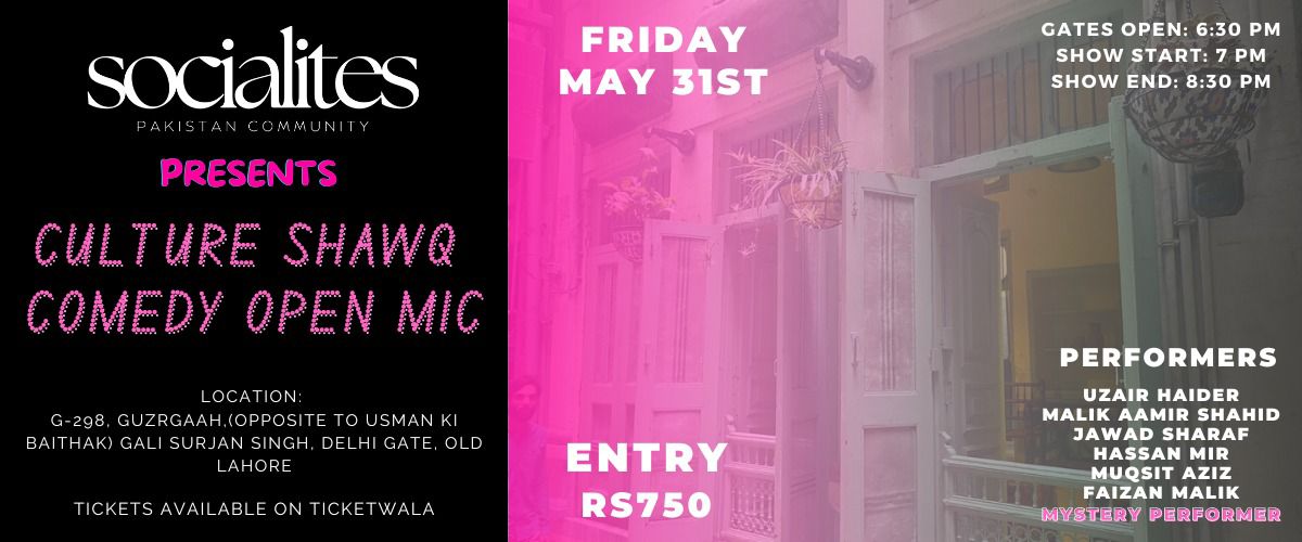 Culture ShawQ Comedy Open Mic by Socialites